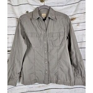 CC Filson Womens Twill Button Up Shirt M Outdoor Hiking 100% Cotton